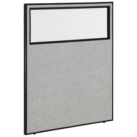 Global Industrial 48-1/4W x 60H Office Partition Panel with Partial Window, Gray 694660WGY